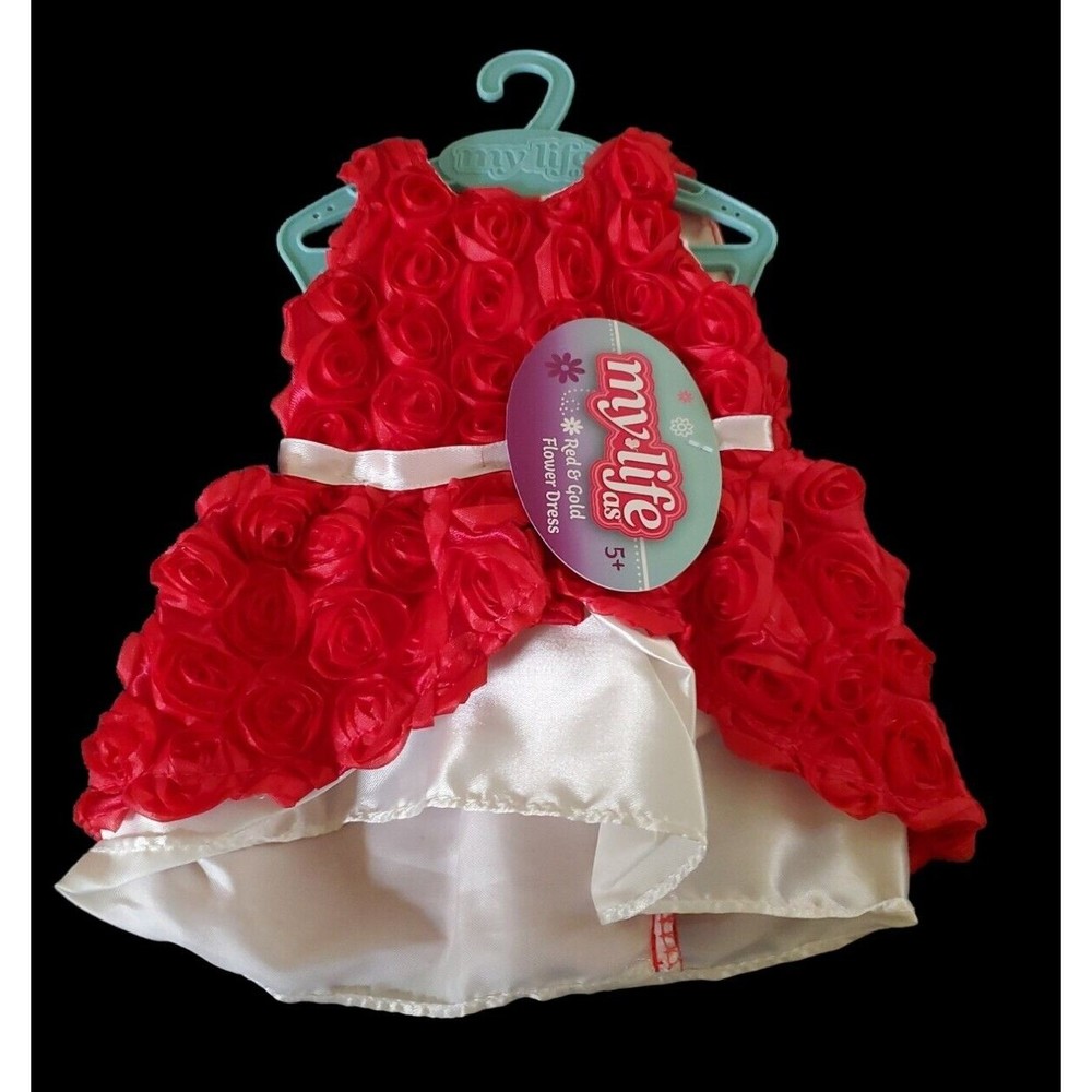 My Life as Red Roses Christmas Party Dress Fits 18" Dolls NWT